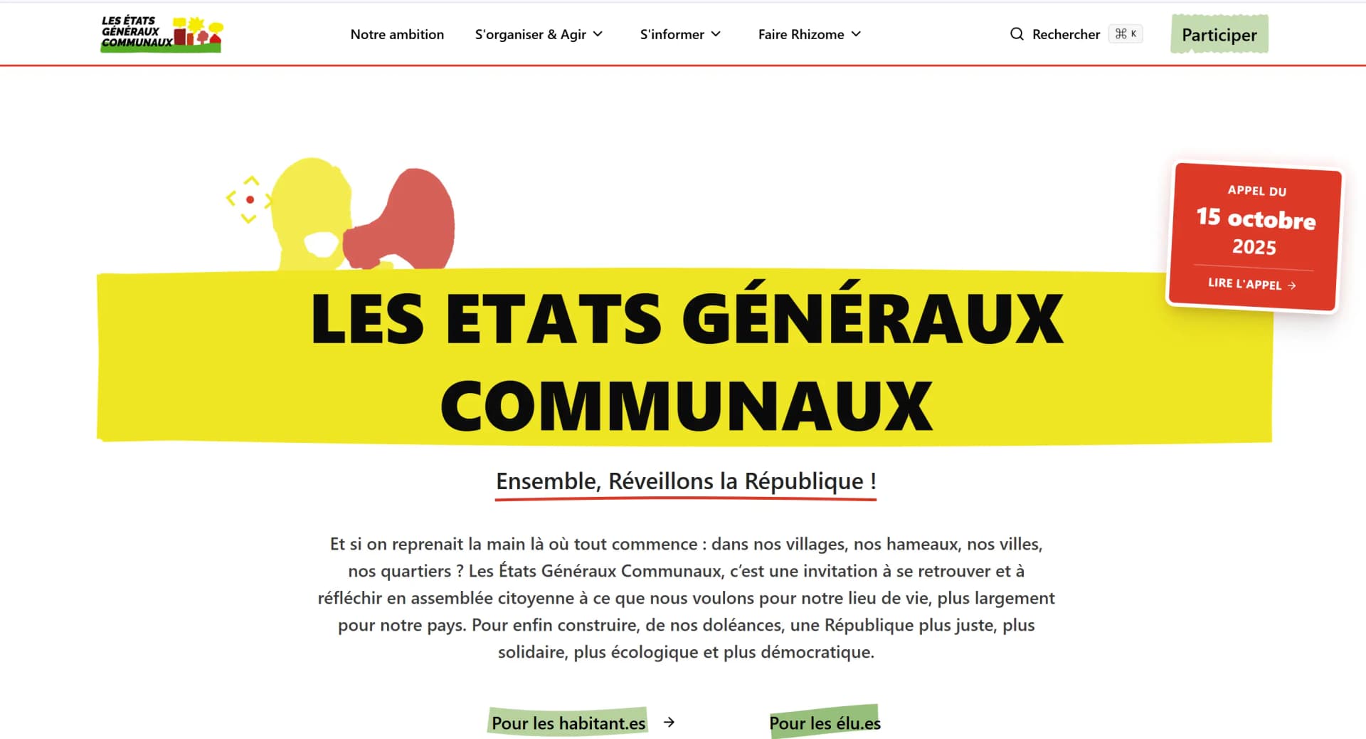 Brochure site for Les Etats Généraux Communaux
