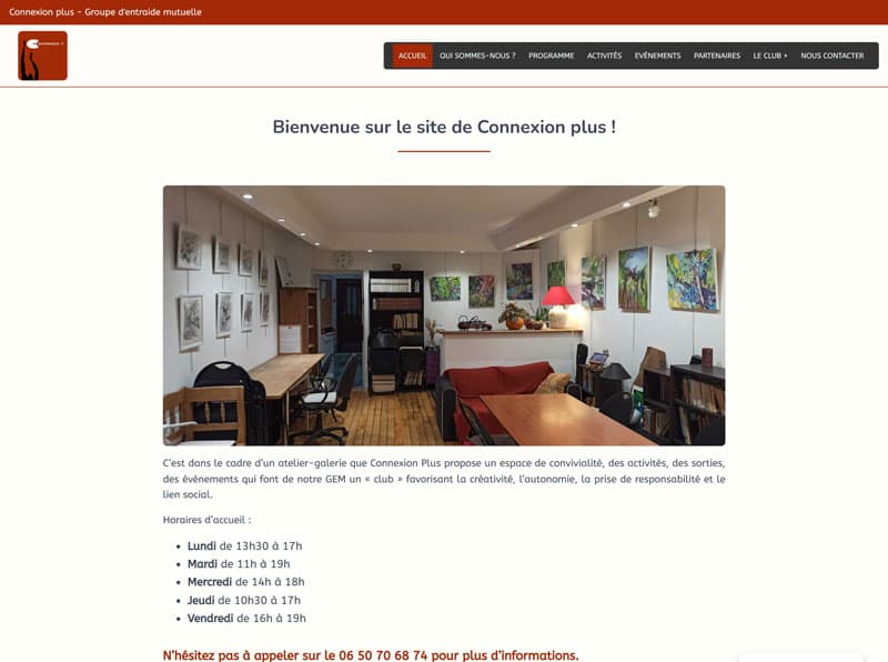 Page d'accueil du site GEM Connexion