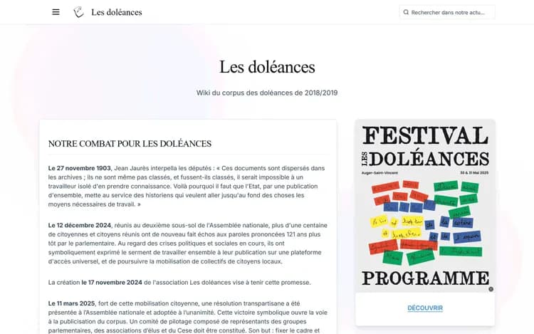 Showcase for the Doléances