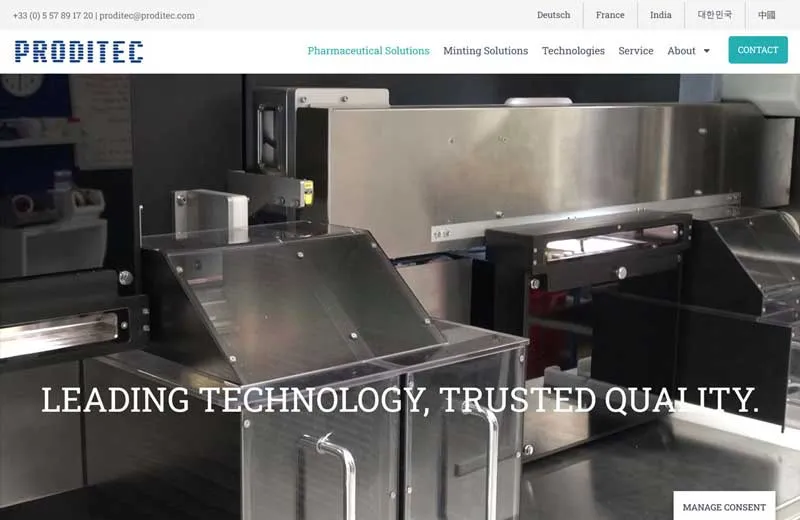 Proditec corporate site