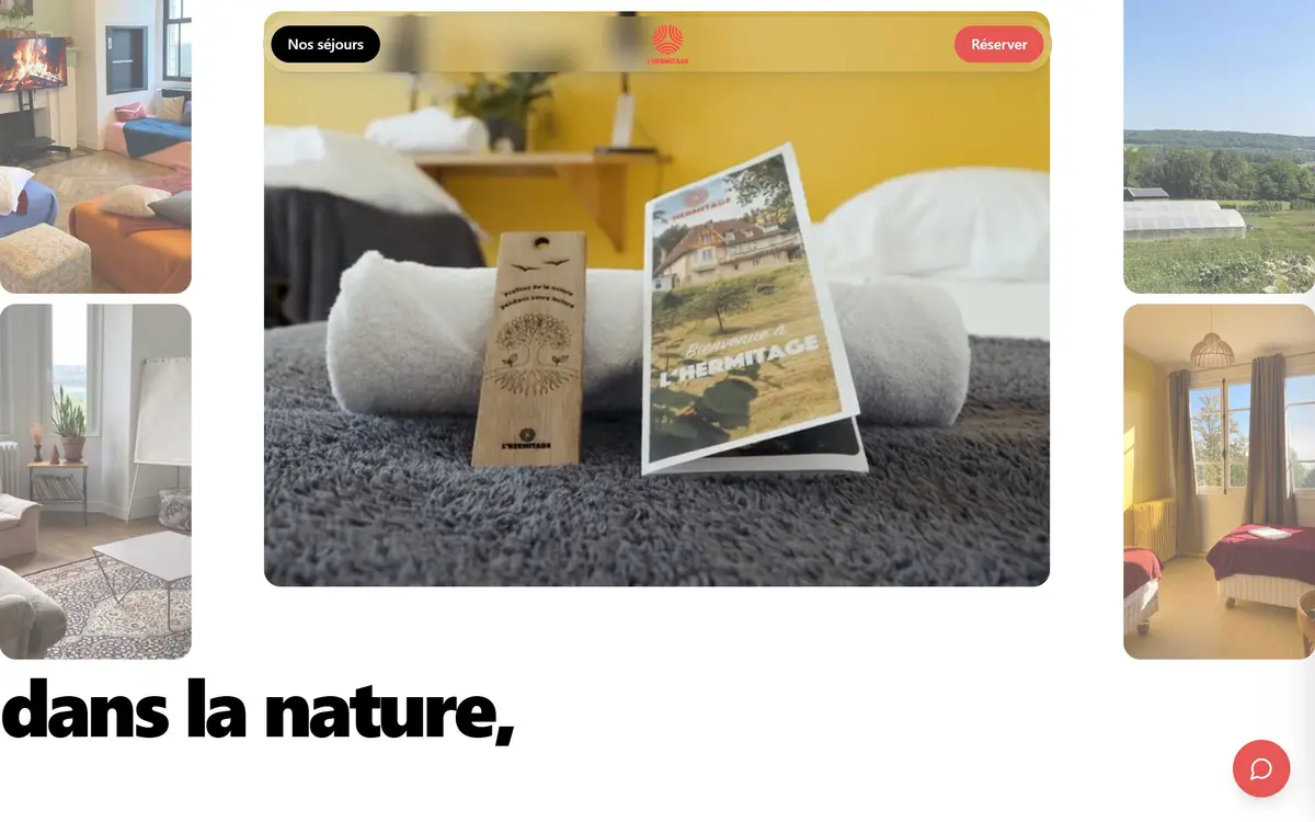 Landing page des séjours de groupe et d'entreprise de L'Hermitage