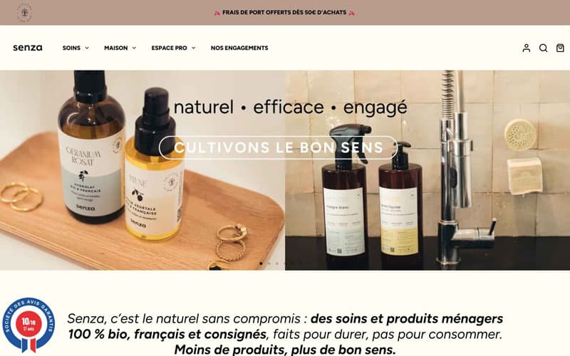 Page d'accueil du site Senza Nature