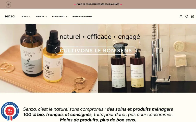 Site ecommerce Senza Nature